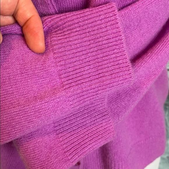 Alex Marie 100% Cashmere Cardigan Sweater Pink L Office Layering Closet Staple - Picture 8 of 16